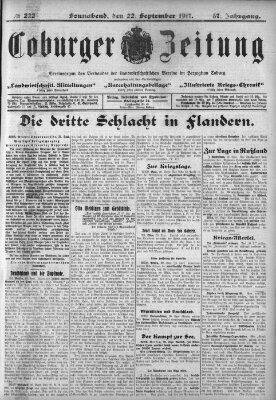 Coburger Zeitung Samstag 22. September 1917