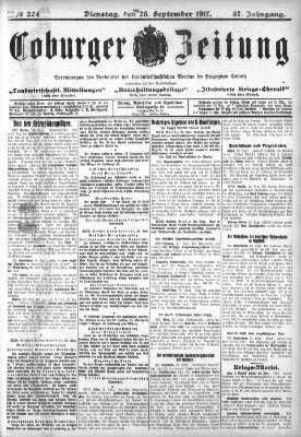 Coburger Zeitung Dienstag 25. September 1917