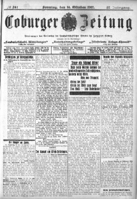 Coburger Zeitung Sonntag 14. Oktober 1917