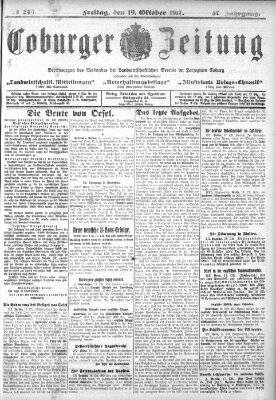 Coburger Zeitung Freitag 19. Oktober 1917