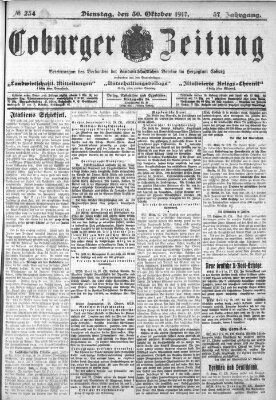 Coburger Zeitung Dienstag 30. Oktober 1917