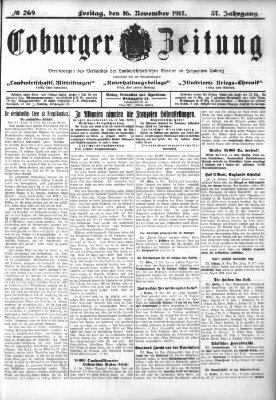 Coburger Zeitung Freitag 16. November 1917