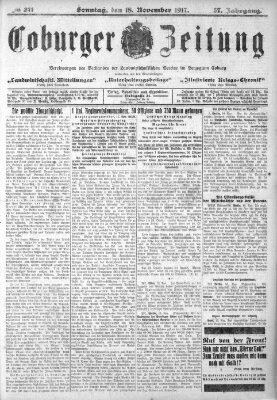 Coburger Zeitung Sonntag 18. November 1917