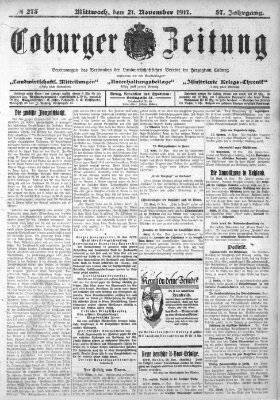 Coburger Zeitung Mittwoch 21. November 1917