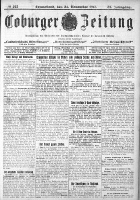 Coburger Zeitung Samstag 24. November 1917