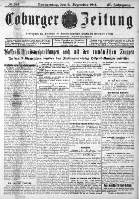 Coburger Zeitung Donnerstag 6. Dezember 1917