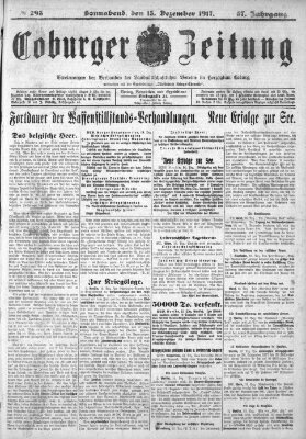 Coburger Zeitung Samstag 15. Dezember 1917