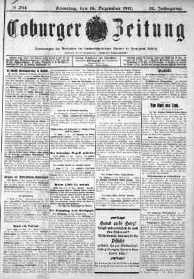 Coburger Zeitung Sonntag 16. Dezember 1917