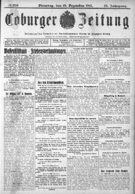 Coburger Zeitung Dienstag 18. Dezember 1917