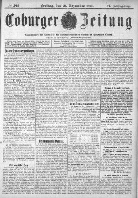 Coburger Zeitung Freitag 21. Dezember 1917