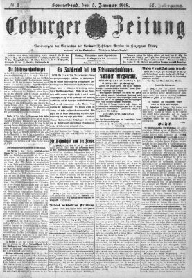 Coburger Zeitung Samstag 5. Januar 1918