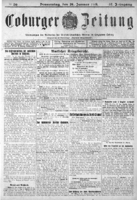 Coburger Zeitung Donnerstag 24. Januar 1918