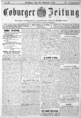 Coburger Zeitung Freitag 25. Januar 1918