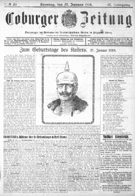 Coburger Zeitung Sonntag 27. Januar 1918