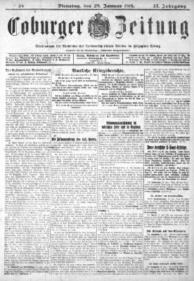 Coburger Zeitung Dienstag 29. Januar 1918