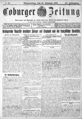 Coburger Zeitung Donnerstag 31. Januar 1918