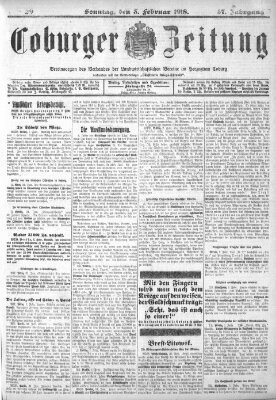 Coburger Zeitung Sonntag 3. Februar 1918