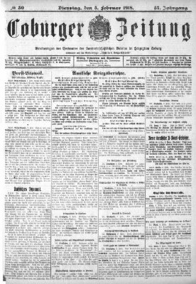 Coburger Zeitung Dienstag 5. Februar 1918