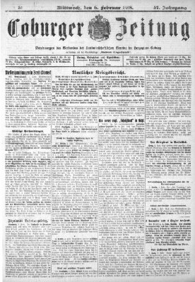 Coburger Zeitung Mittwoch 6. Februar 1918