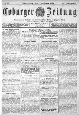 Coburger Zeitung Donnerstag 7. Februar 1918