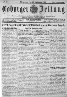 Coburger Zeitung Dienstag 12. Februar 1918