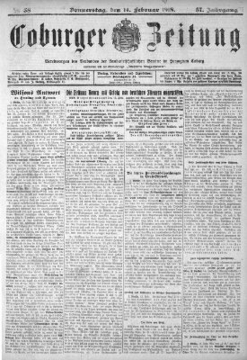 Coburger Zeitung Donnerstag 14. Februar 1918