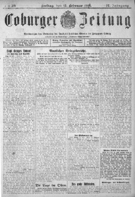 Coburger Zeitung Freitag 15. Februar 1918