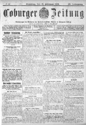 Coburger Zeitung Sonntag 17. Februar 1918