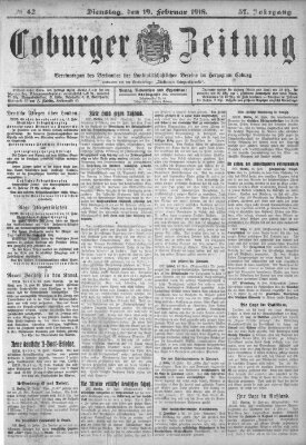 Coburger Zeitung Dienstag 19. Februar 1918