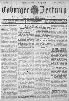 Coburger Zeitung Dienstag 12. März 1918