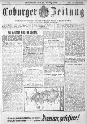 Coburger Zeitung Mittwoch 27. März 1918