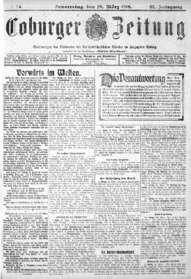 Coburger Zeitung Donnerstag 28. März 1918