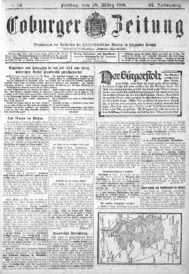 Coburger Zeitung Freitag 29. März 1918