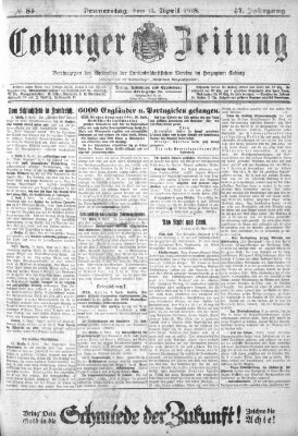 Coburger Zeitung Donnerstag 11. April 1918