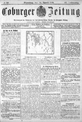 Coburger Zeitung Dienstag 16. April 1918