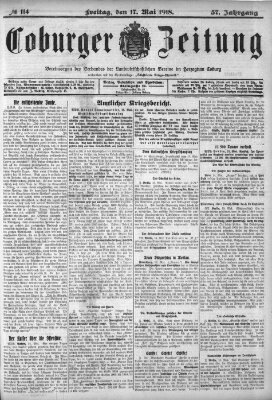 Coburger Zeitung Freitag 17. Mai 1918