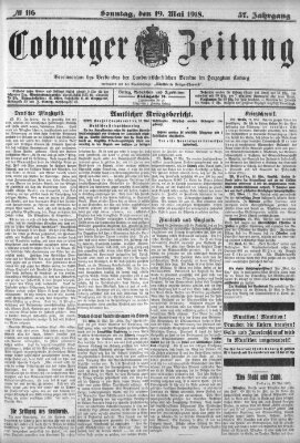 Coburger Zeitung Sonntag 19. Mai 1918