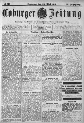 Coburger Zeitung Sonntag 26. Mai 1918