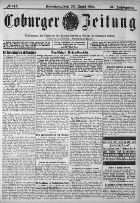 Coburger Zeitung Sonntag 23. Juni 1918