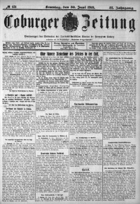 Coburger Zeitung Sonntag 30. Juni 1918