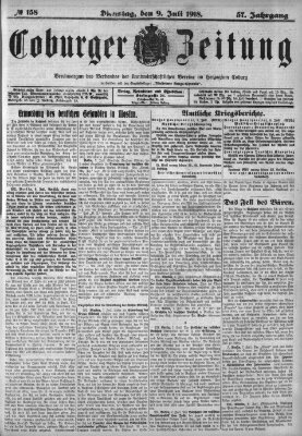 Coburger Zeitung Dienstag 9. Juli 1918