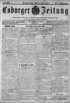 Coburger Zeitung Donnerstag 11. Juli 1918