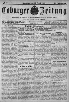 Coburger Zeitung Freitag 12. Juli 1918