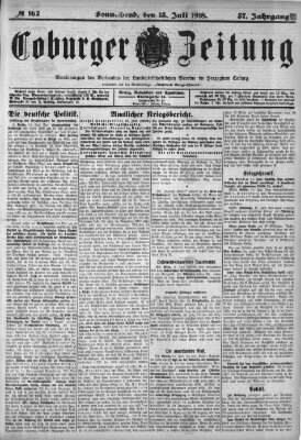 Coburger Zeitung Samstag 13. Juli 1918