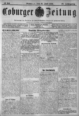 Coburger Zeitung Dienstag 16. Juli 1918