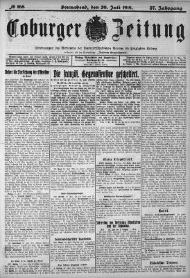 Coburger Zeitung Samstag 20. Juli 1918