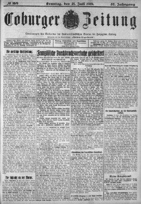 Coburger Zeitung Sonntag 21. Juli 1918