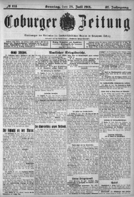 Coburger Zeitung Sonntag 28. Juli 1918