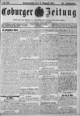 Coburger Zeitung Samstag 3. August 1918