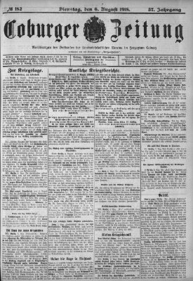 Coburger Zeitung Dienstag 6. August 1918